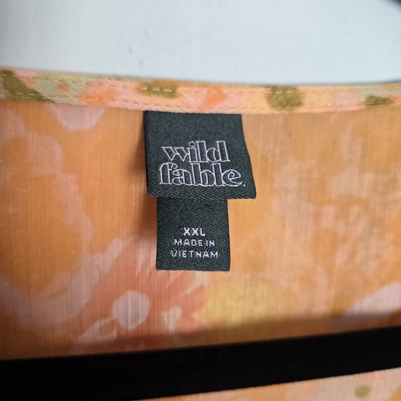 Wild Fable Orange Duster Coverup Maxi Dress Womens XXL Whimsical Boho Chic Flowy - Picture 10 of 16